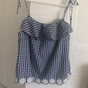 J. crew blue and white summer top